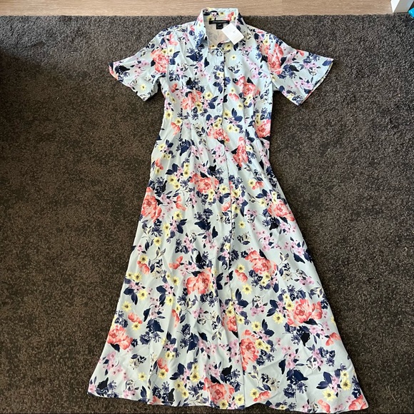 French Connection cerisier floral tied midi dress cottage core - Picture 4 of 7